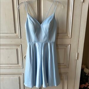 Prom Girl Light Blue Spaghetti Strap Dress